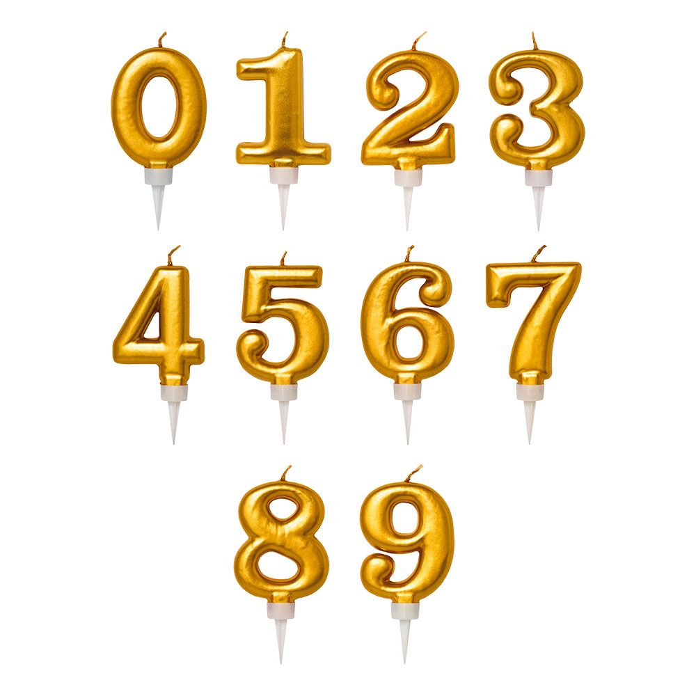 Kakkukynttilät Numerot Kultainen