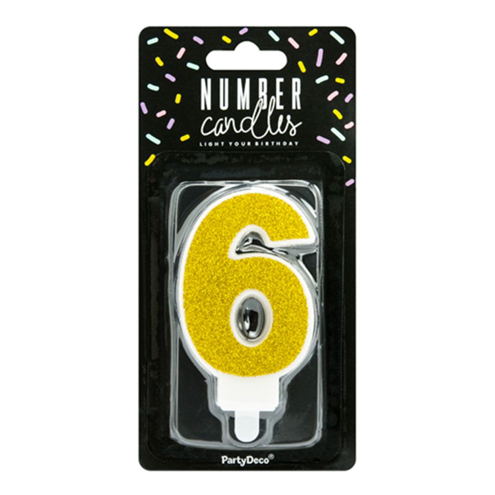 Kakkukynttilä Numero Kulta Kimalle