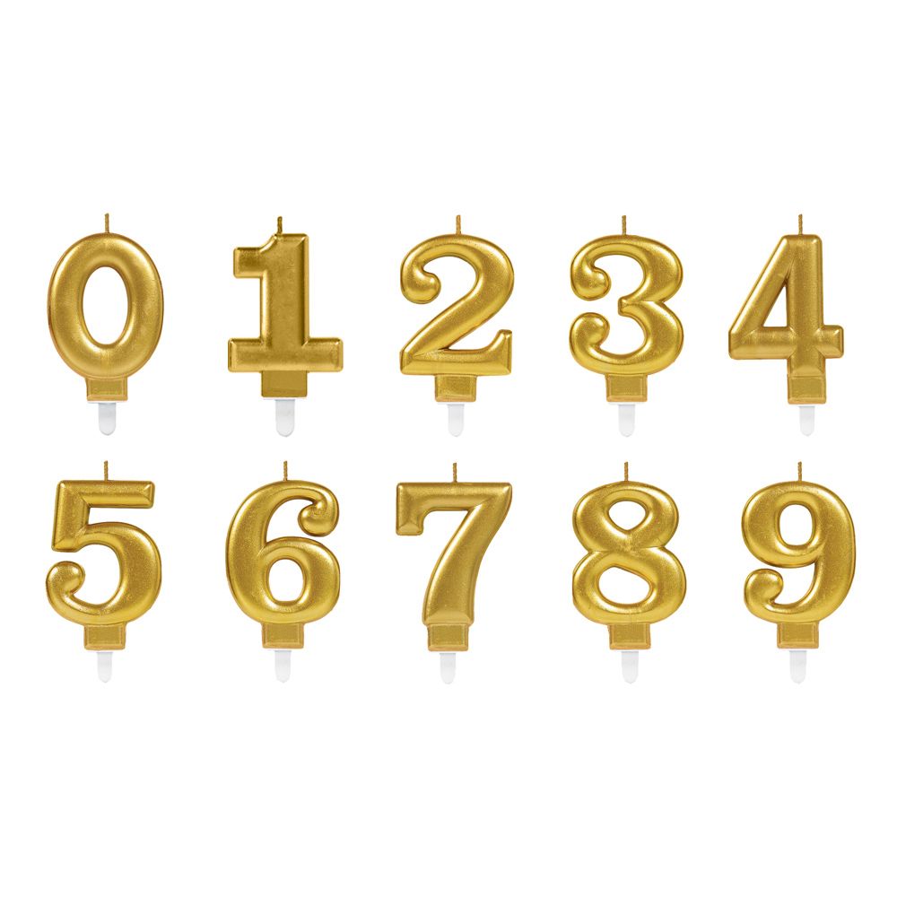Tårtljus Siffra Guld Metallic