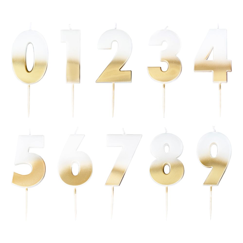 Tårtljus Siffra Guld Ombre