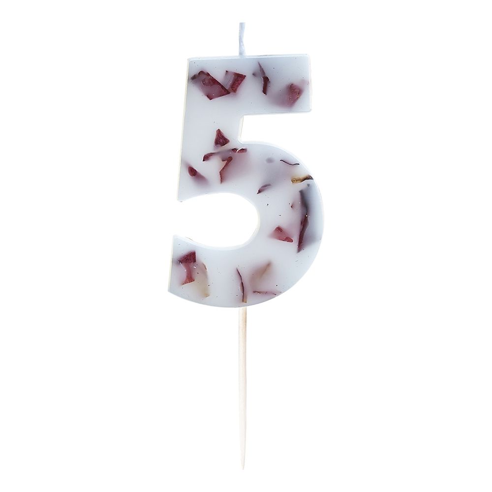 Tårtljus Siffra med Blomblad