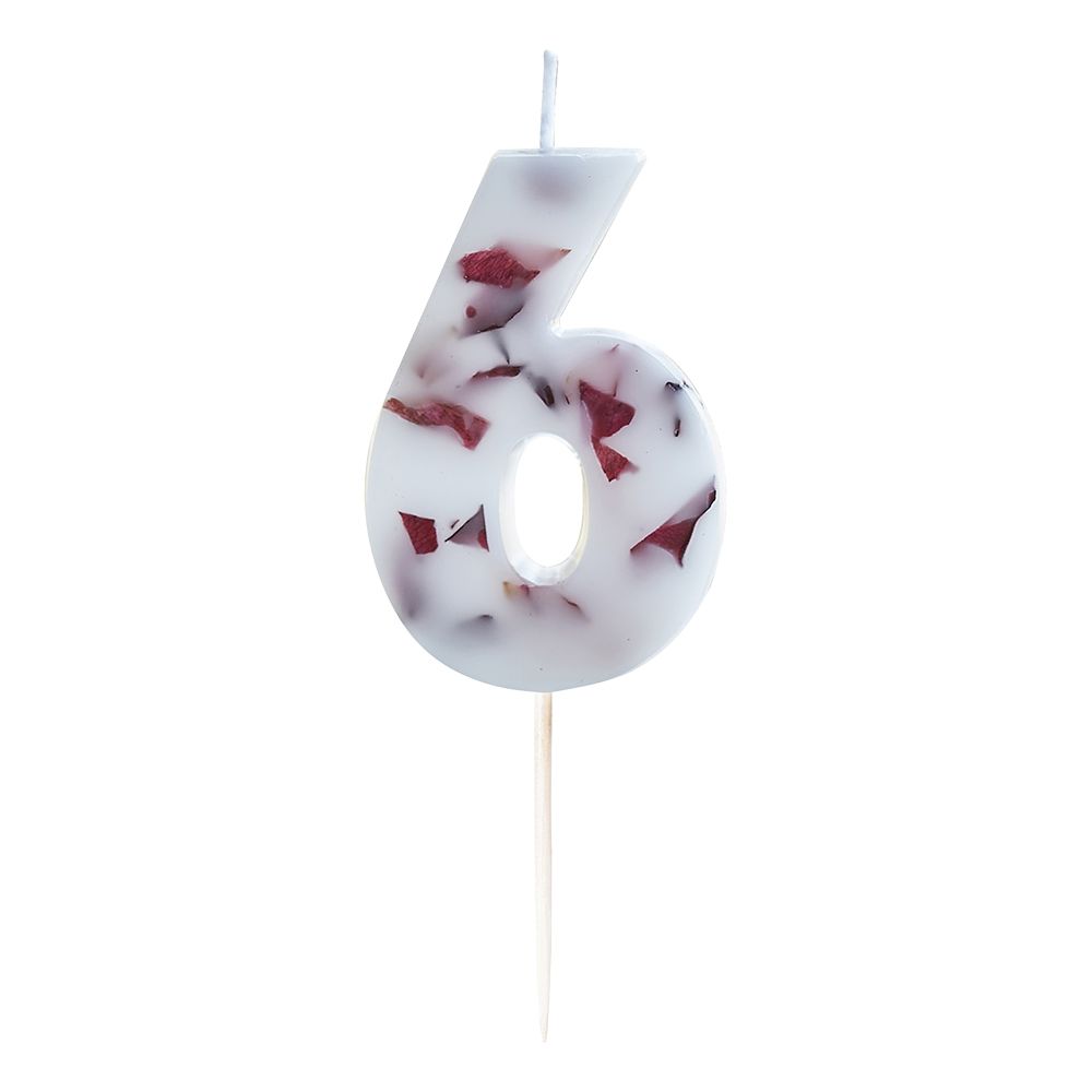 Tårtljus Siffra med Blomblad