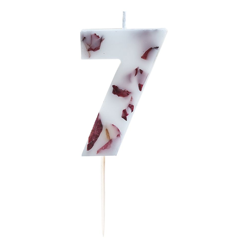 Tårtljus Siffra med Blomblad