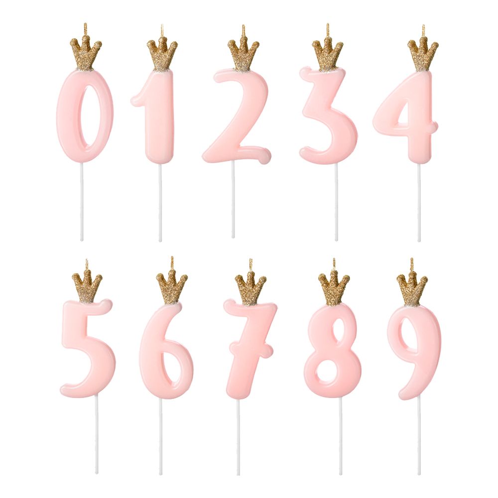 Kakelys Tall med Krone Rosa