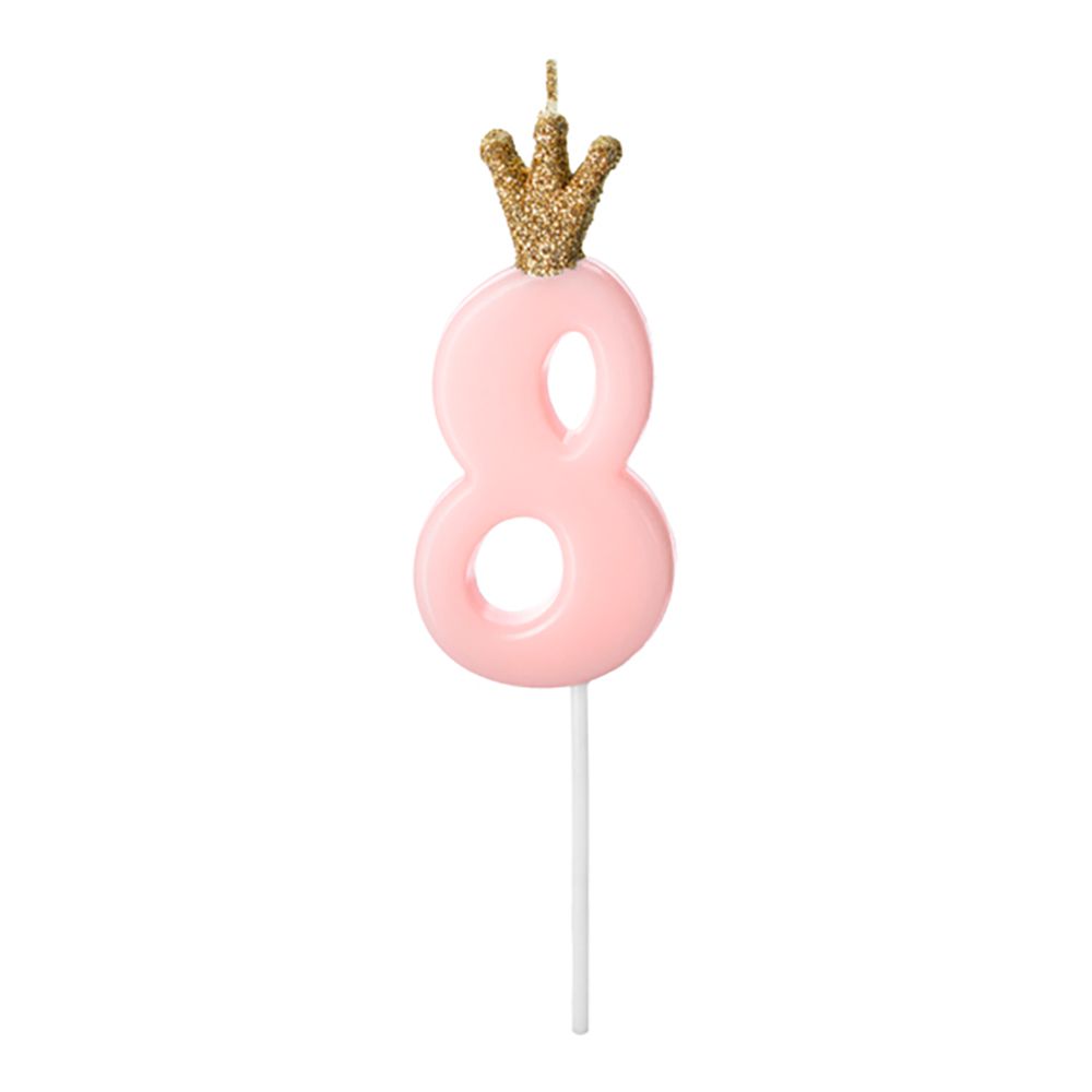Kakelys Tall med Krone Rosa
