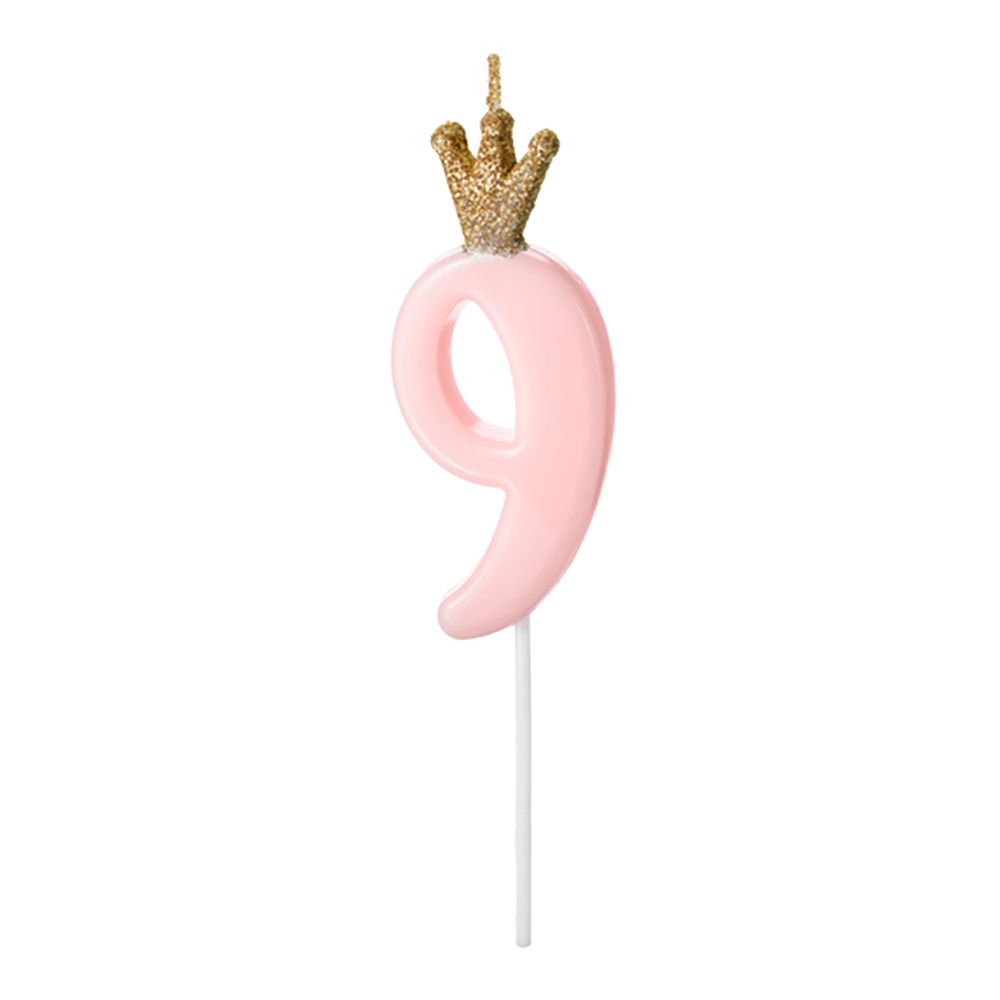Kakelys Tall med Krone Rosa