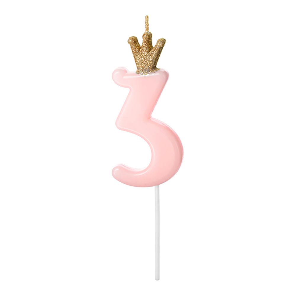 Kakelys Tall med Krone Rosa