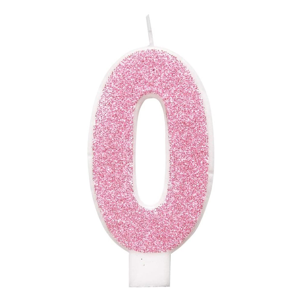 Tårtljus Siffra Rosa Glitter