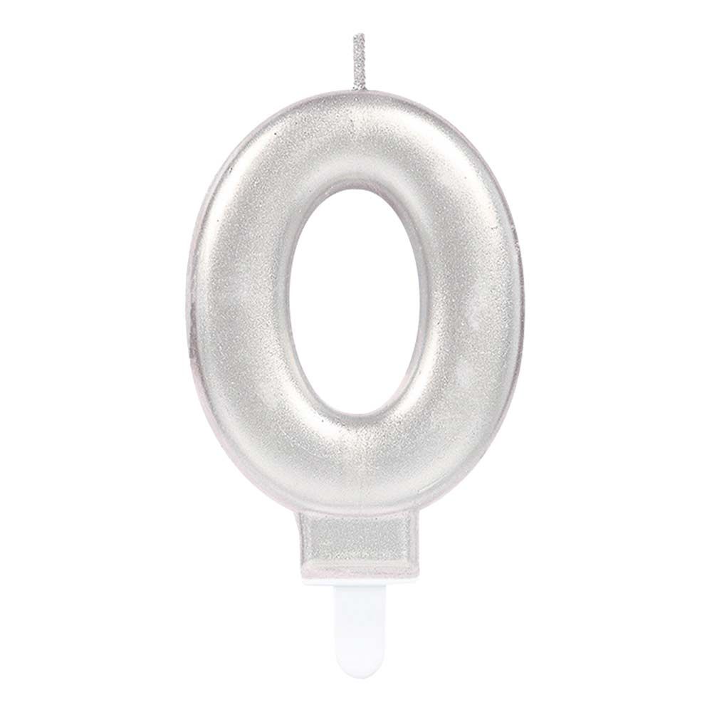Tårtljus Siffra Silver Metallic