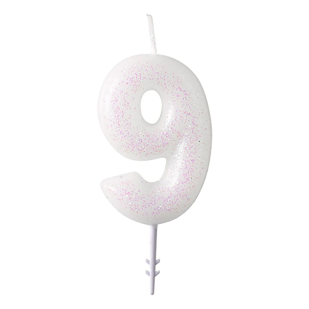 Kakelys Hvit Tall Rosa Glitter