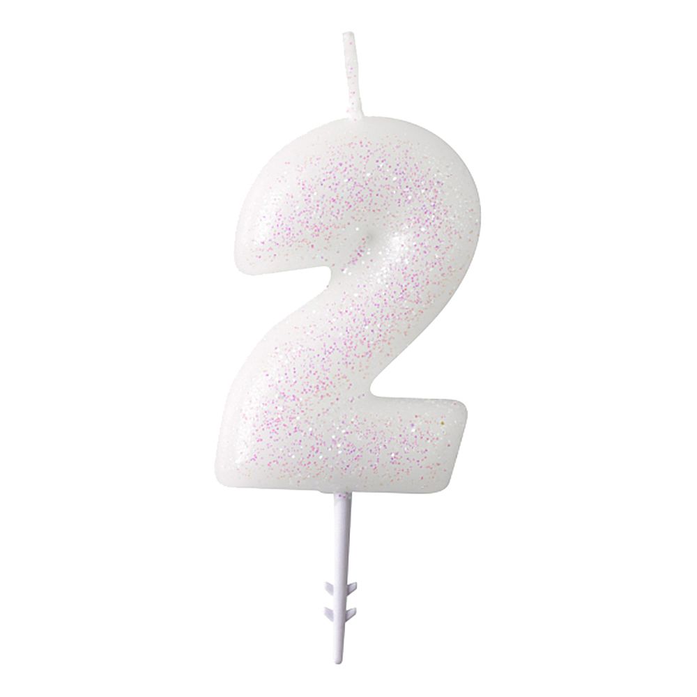 Kakelys Hvit Tall Rosa Glitter