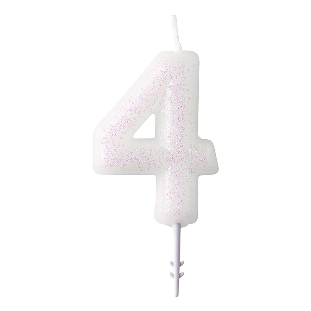 Kakelys Hvit Tall Rosa Glitter