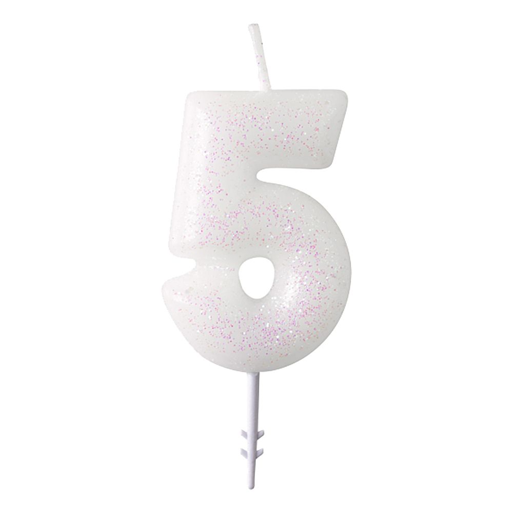Kakelys Hvit Tall Rosa Glitter