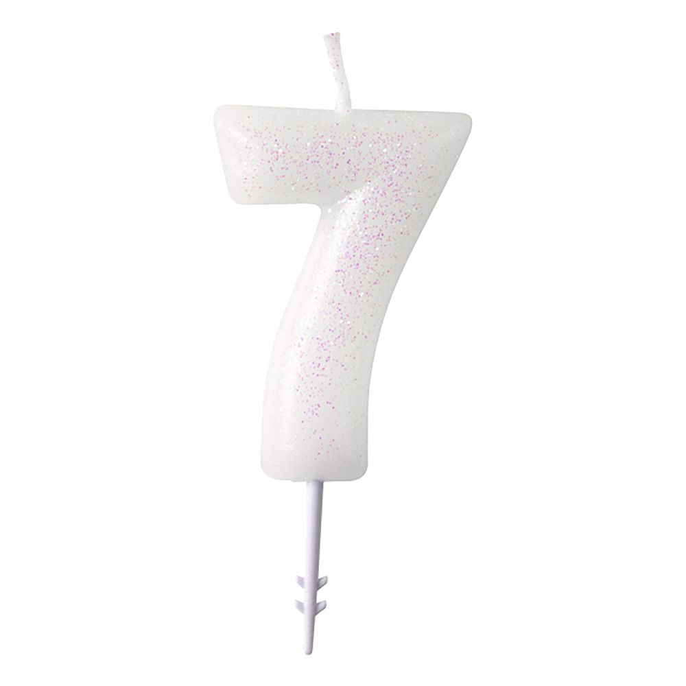 Kakelys Hvit Tall Rosa Glitter