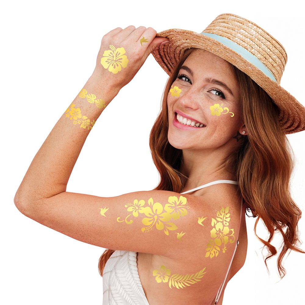 Tatoveringer Blomster Gull