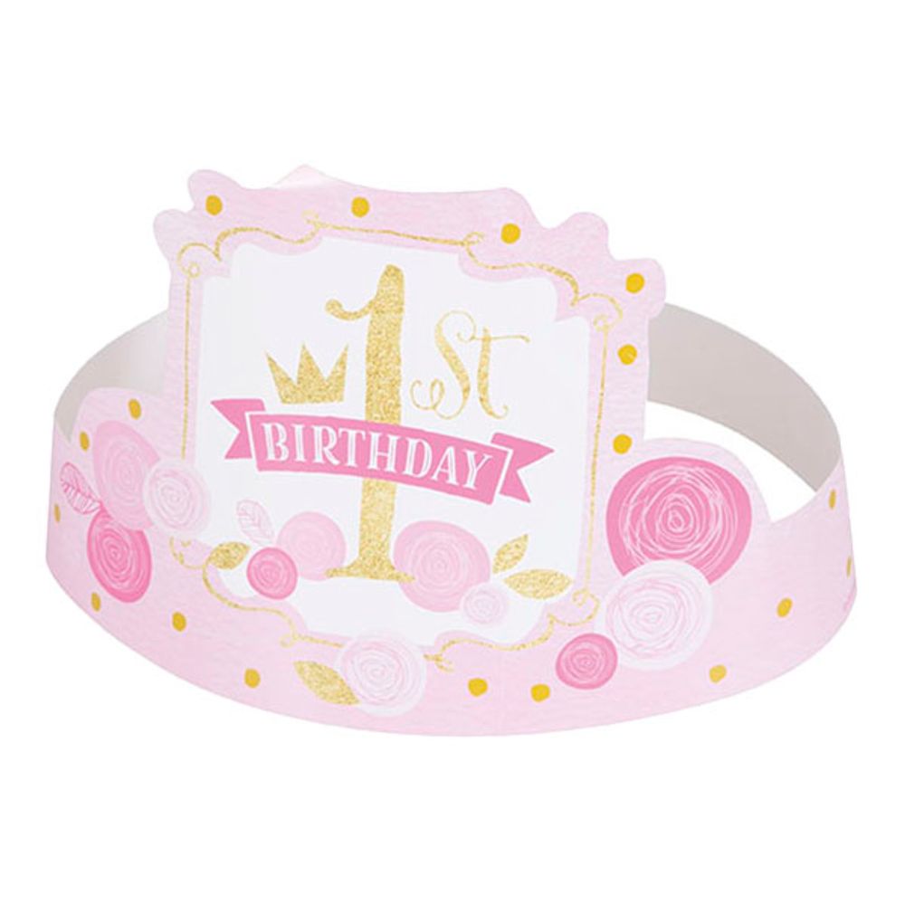 Tiarat Pahvia 1st Birthday Vaaleanpunaiset