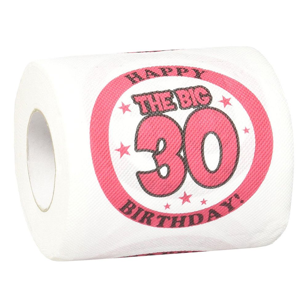 Toalettpapir Happy Birthday 30/40/50 år