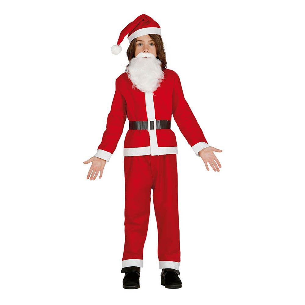 Julemandskostume med Skæg Barn