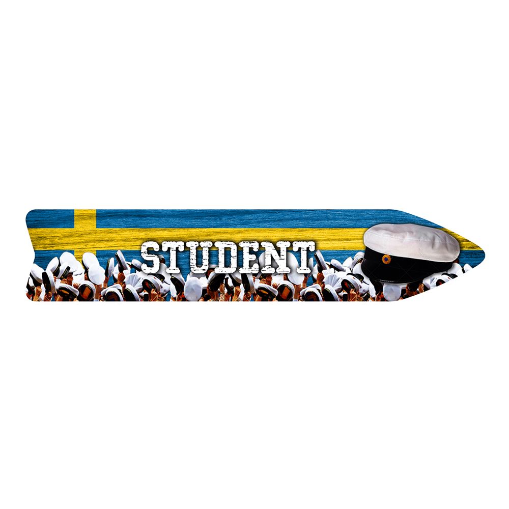Träskylt Student