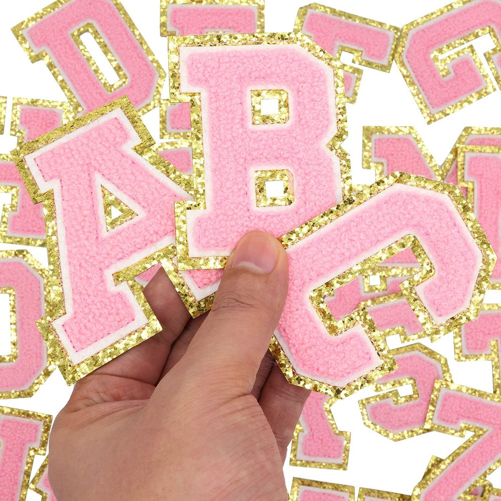 Tygmärke Bokstäver Rosa