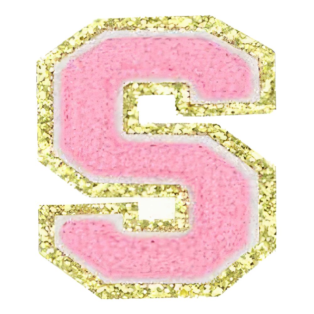 Tygmärke Bokstäver Rosa