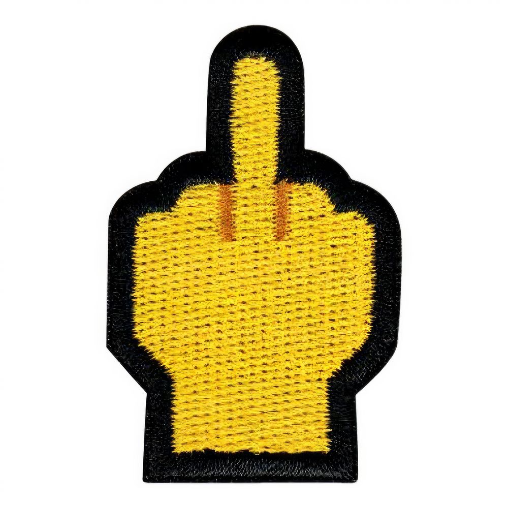 Stofmærke Emoji Middle Finger