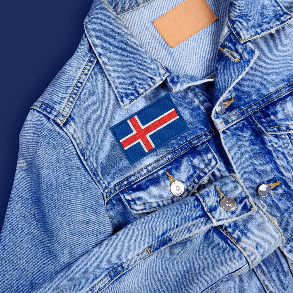 Tygmärke Isländska Flaggan