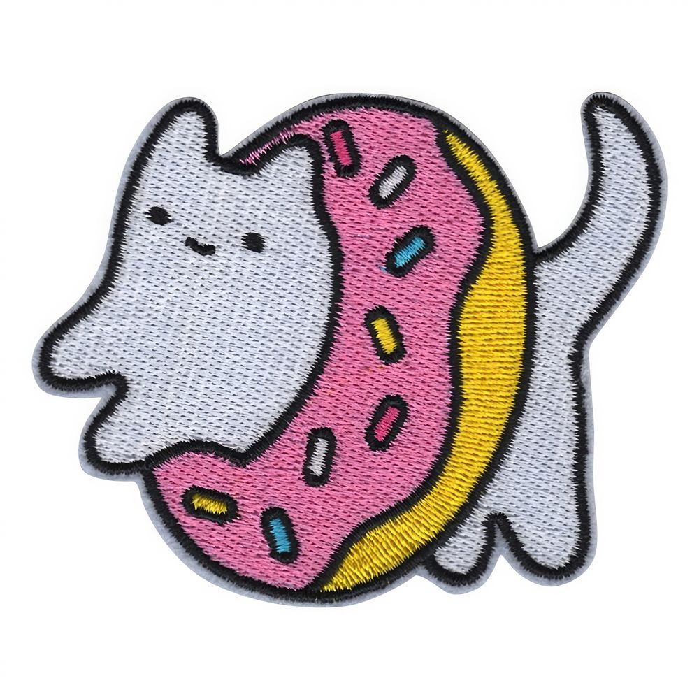 Stoffmerke Katt i Donut