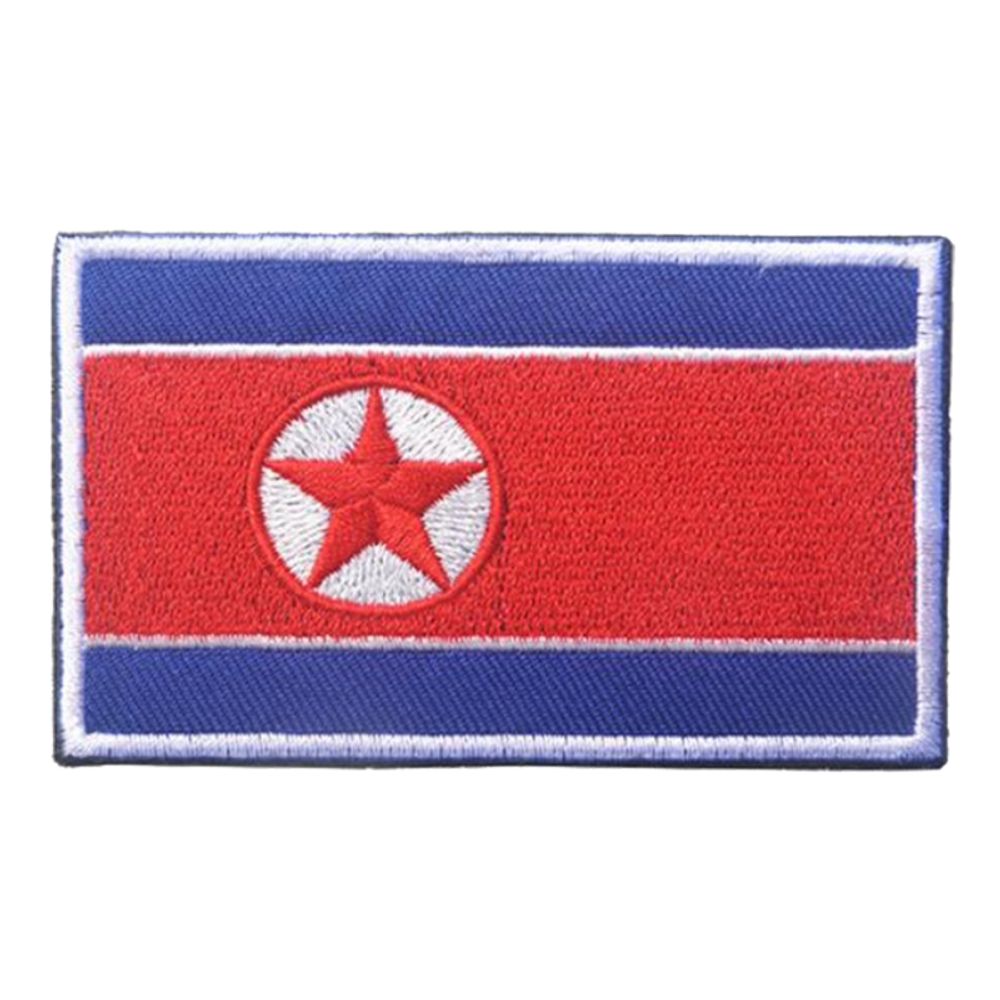 Stoffmerke Det Nordkoreanske Flagget