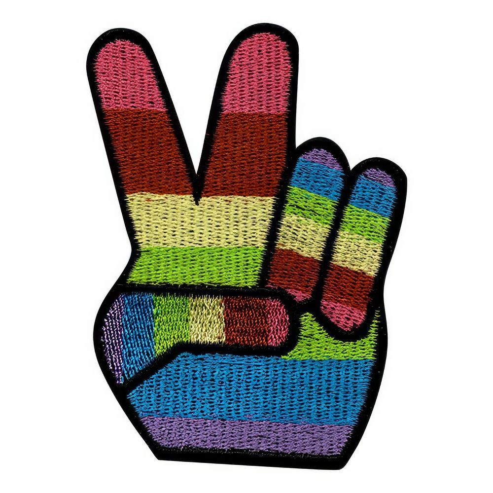 Tygmärke Peace-hand