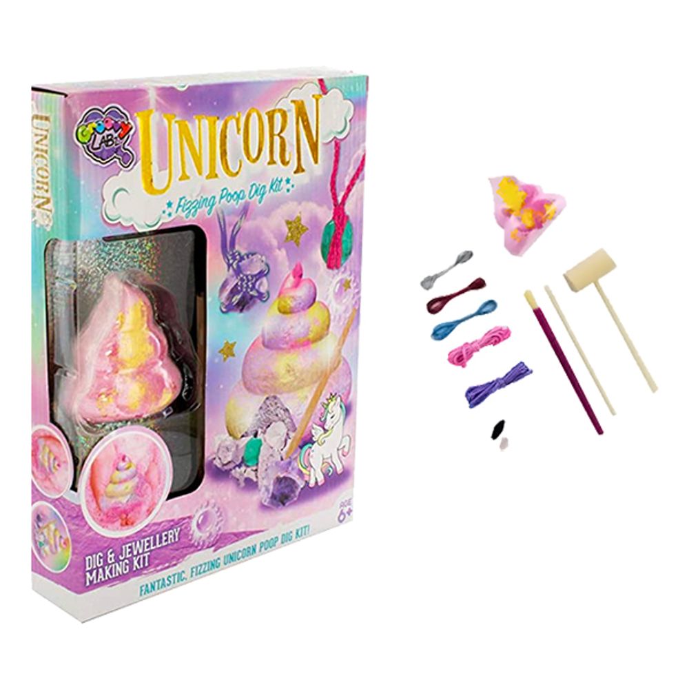 Unicorn Fizzing Poop Dig Setti Jalokivillä