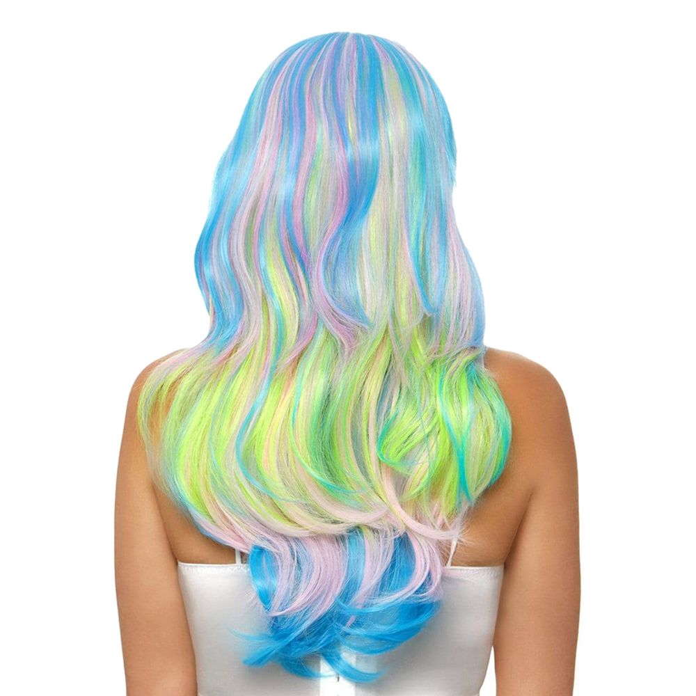 Unicorn Lång Deluxe Peruk