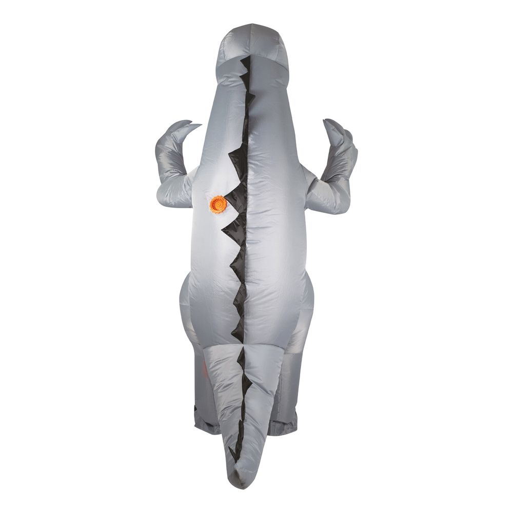 Oppustelig Dinosaur Grå Kostume