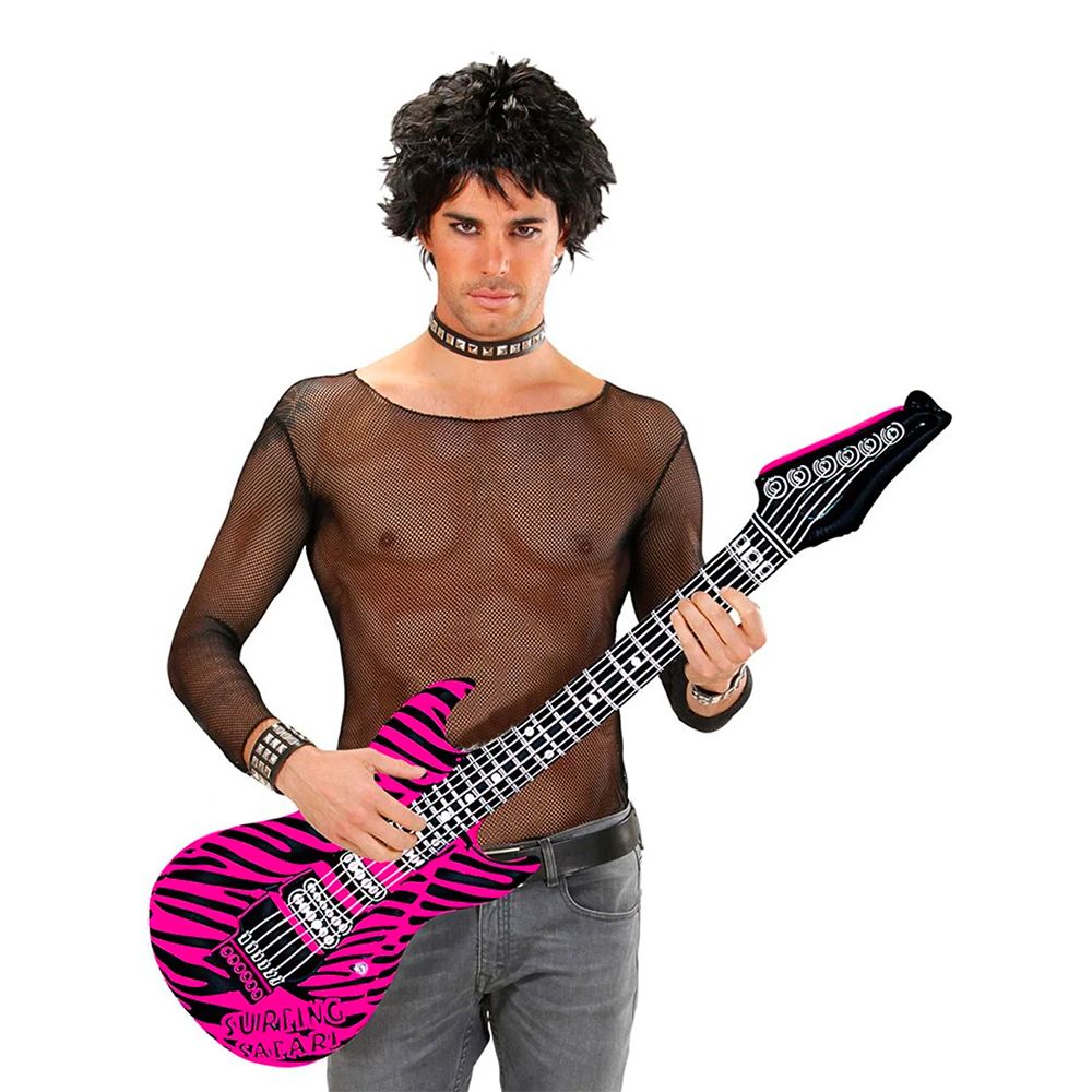 Oppblåsbar Gitar Zebra Rosa