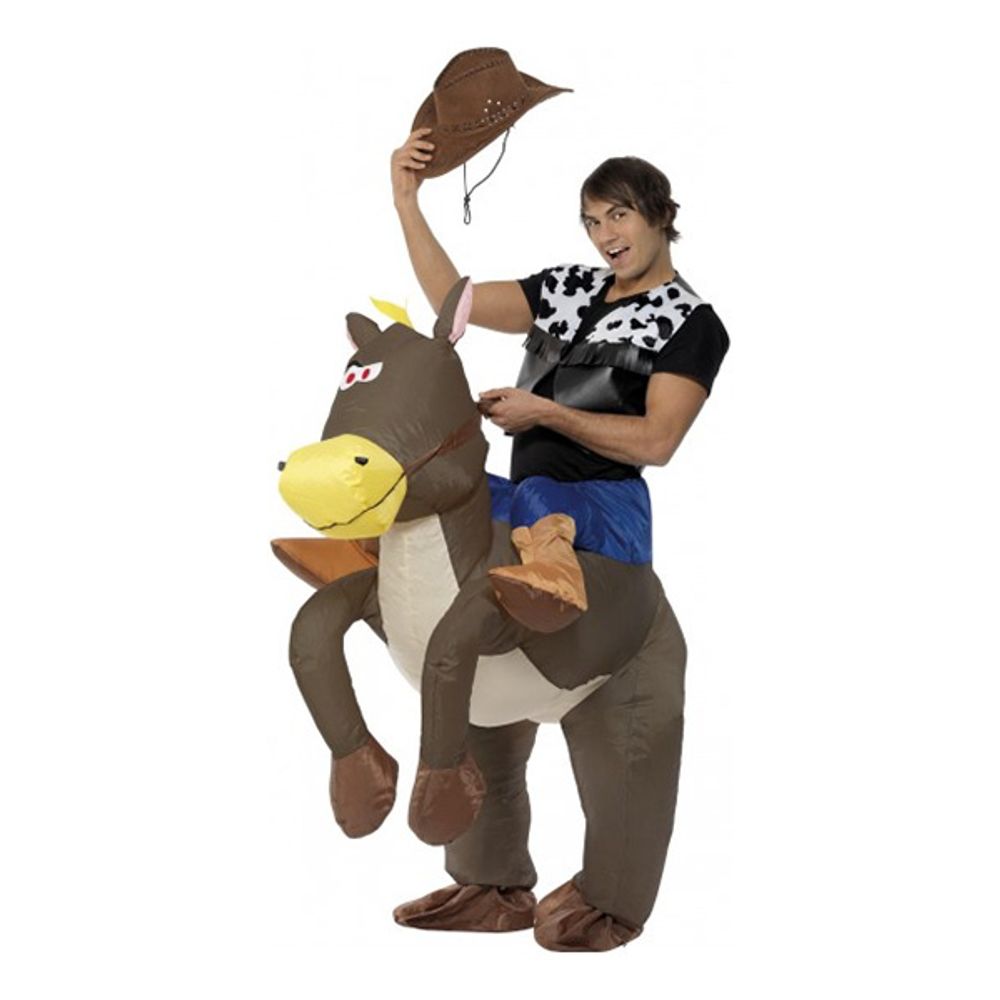 Uppblåsbar Ridande Cowboy Maskeraddräkt