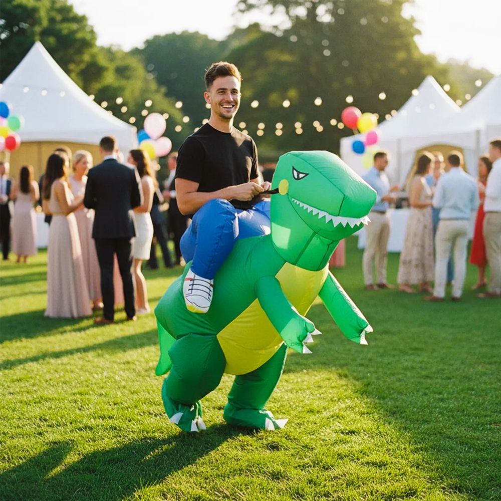 Uppblåsbar Ridande Dinosaurie Maskeraddräkt