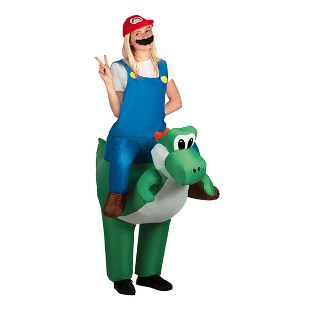 Oppblåsbar Ridende Dinosaur Kostyme