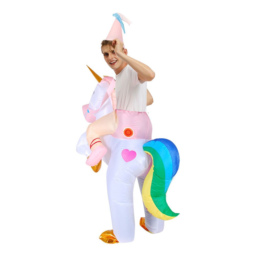 Oppustelig Ridende Enhjørning Kostume