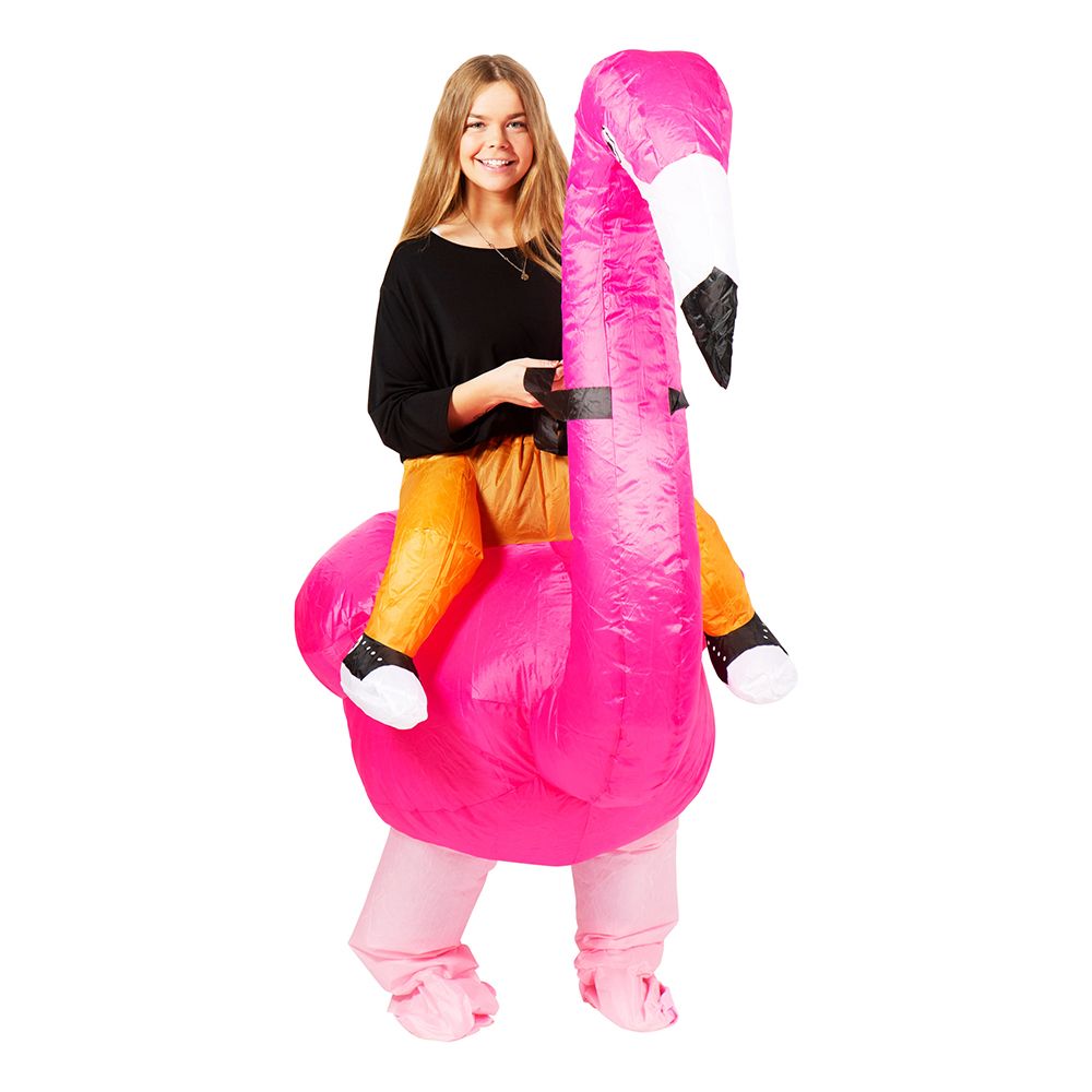 Täytettävä Ratsastava Flamingo Naamiaisasu