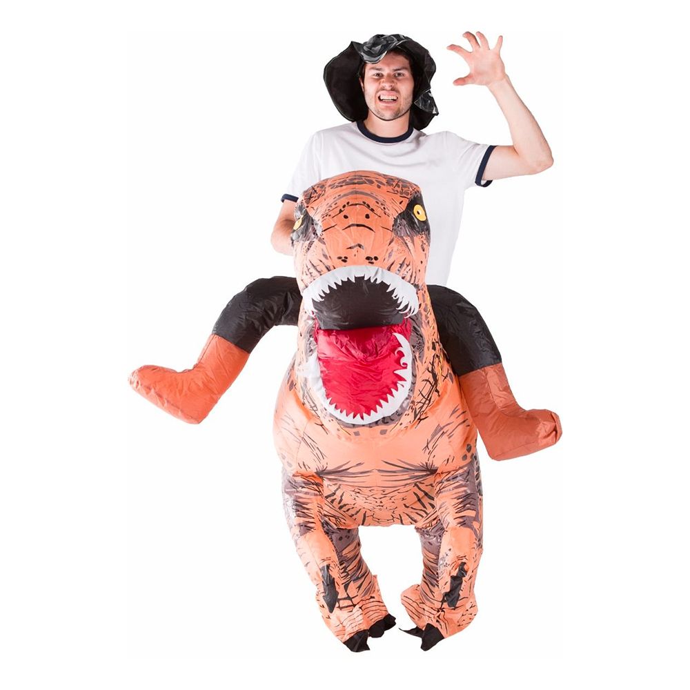 Oppustelig Ridende T-Rex Kostume