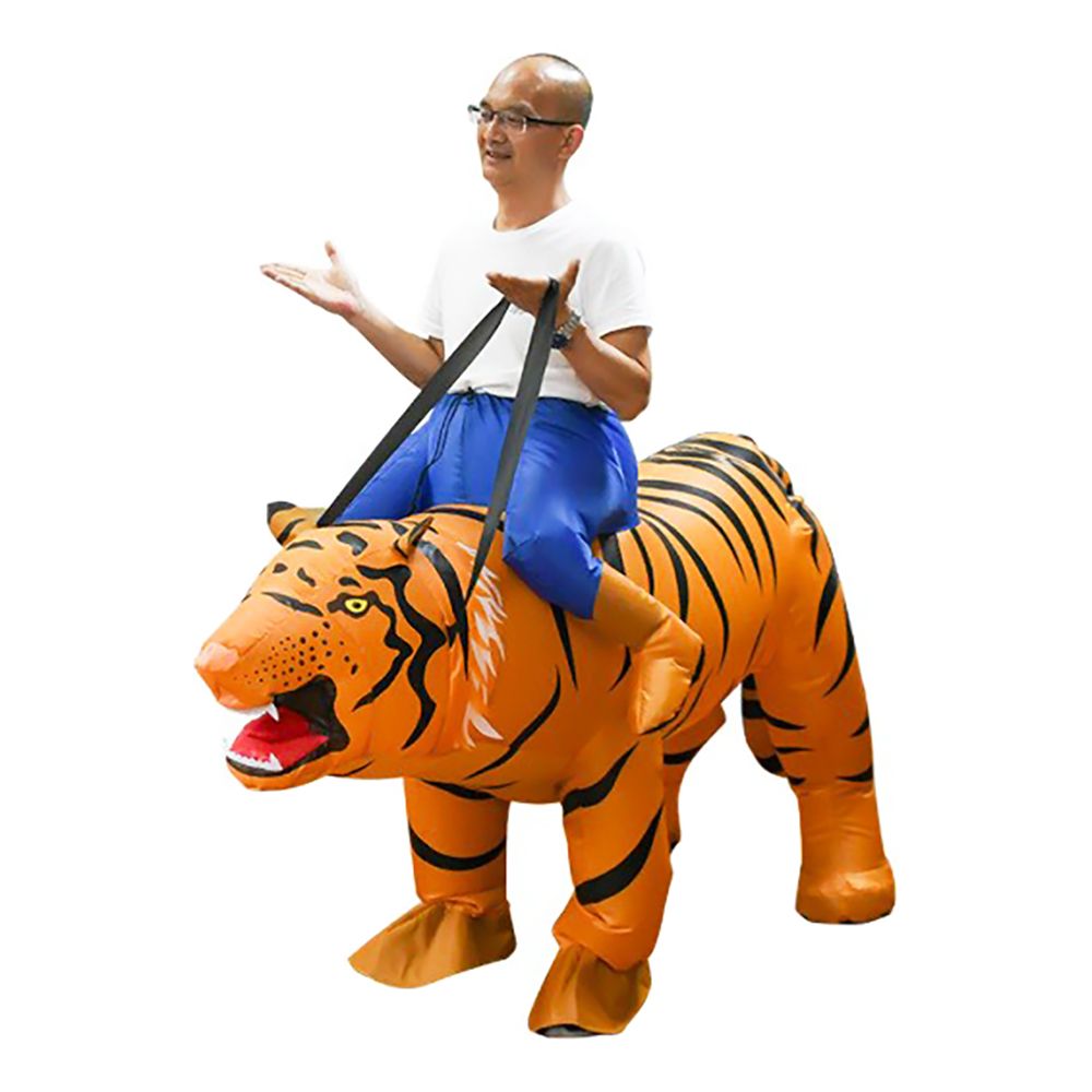 Uppblåsbar Ridande Tiger Maskeraddräkt