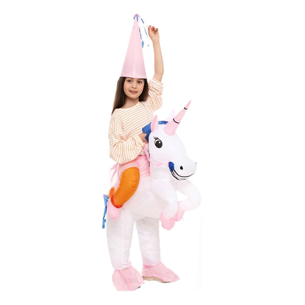 Uppblåsbar Ridande Unicorn Barn Maskeraddräkt