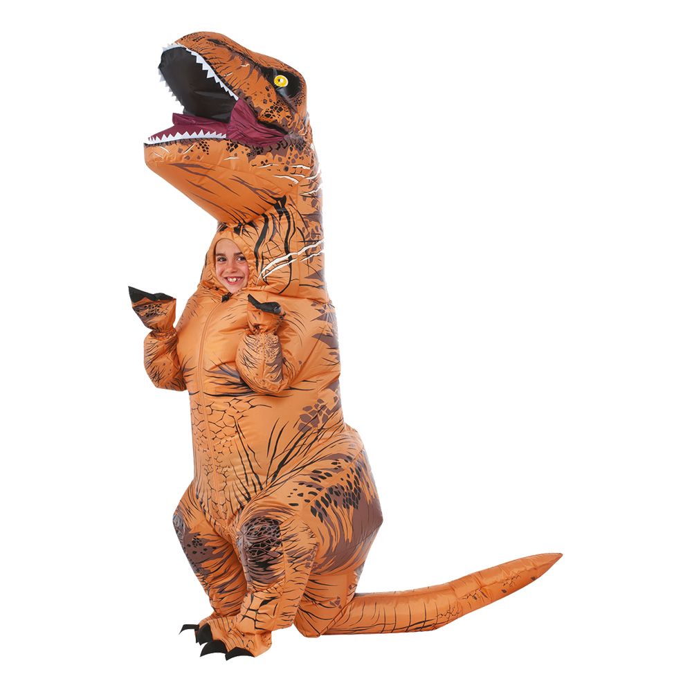 Oppustelig T-Rex Børnekostume