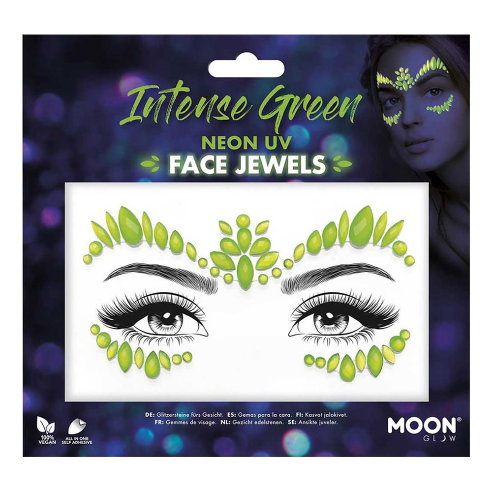 UV Neon Face Jewels Intense Green