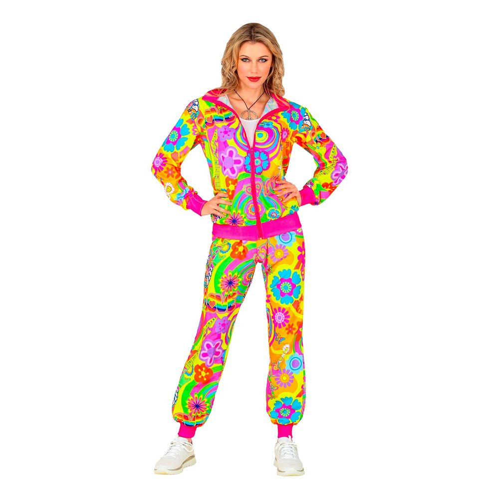 UV Neon Hippie Träningsoverall Maskeraddräkt