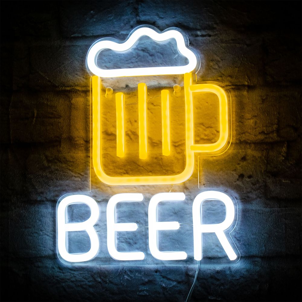 Neon Vegglampe Beer