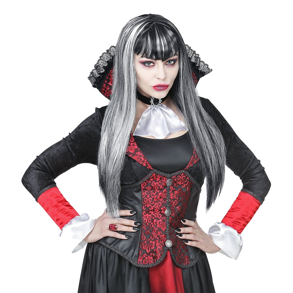 Vampyra Peruk Svart/Vit
