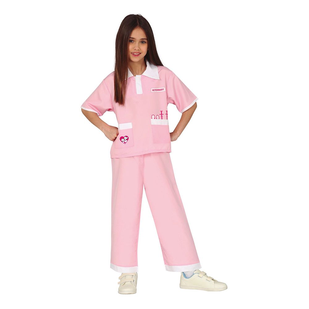 Veterinär Rosa Barn Maskeraddräkt
