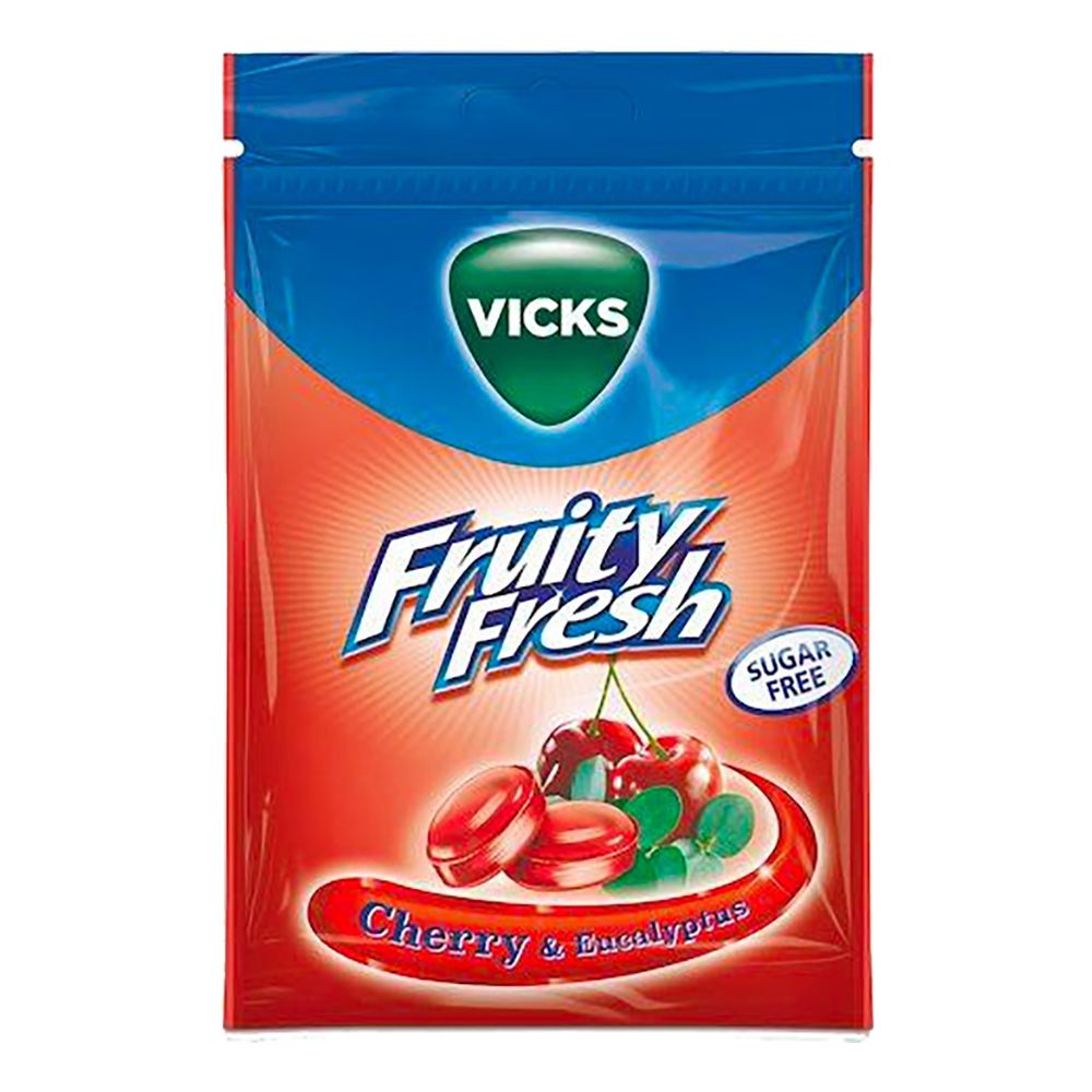 Vicks Cherry & Eucalyptus Sockerfria Halstabletter