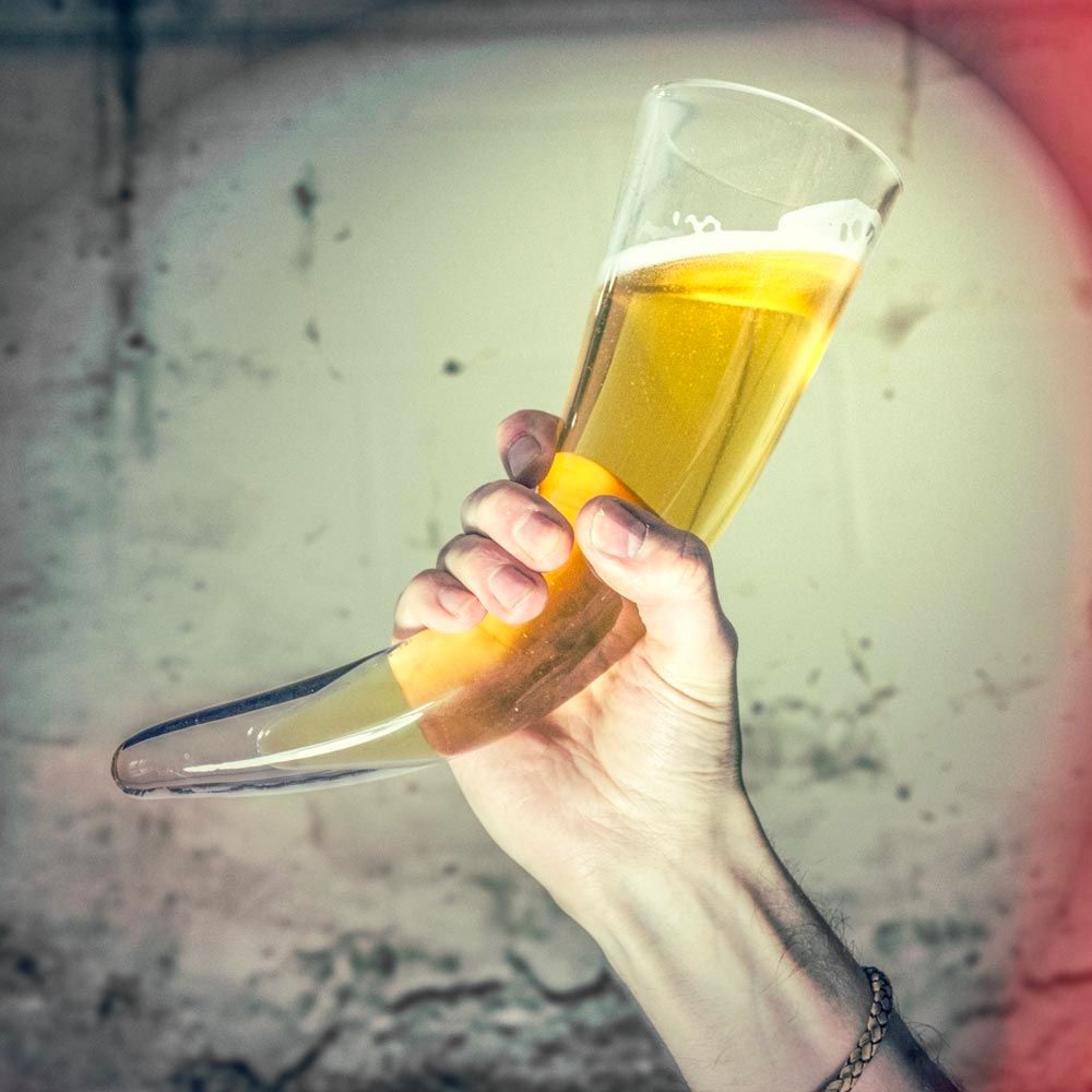 Viking Horn Ölglas med Ställ